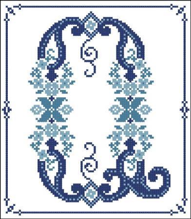 (image for) Decorative Blue Alphabet Q